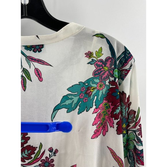 Liz Claiborne Career Long Sleeve Floral Print Hidden Button Front Top Blouse XL - Picture 9 of 16